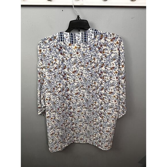 Japna Kimono Open Front Duster‎ Womens Small Boho Floral Short Sleeve Cardigan - Picture 2 of 7